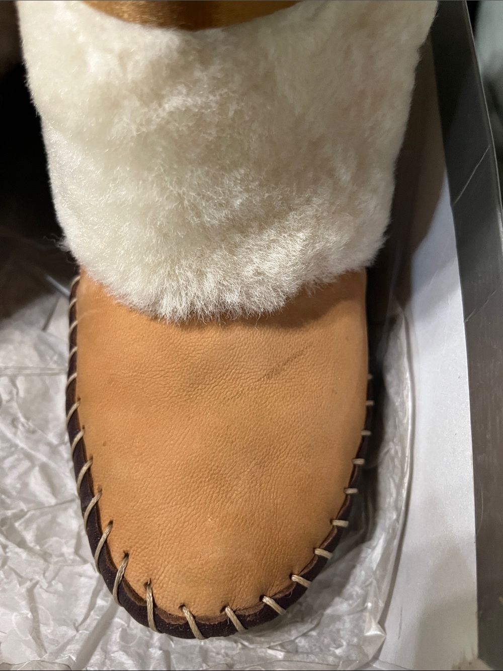 Cozy Shearling Boots in Cream and Tan - Picture 10 of 12